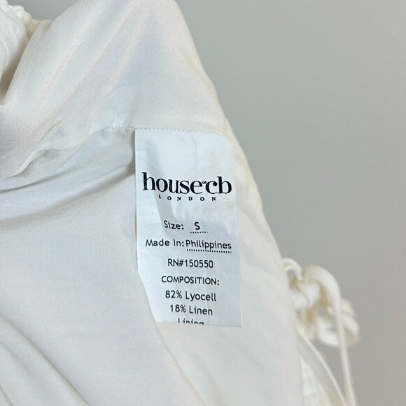 HOUSE OF CB Cleo Drawstring Pants in White Size Small - Picture 9 of 13